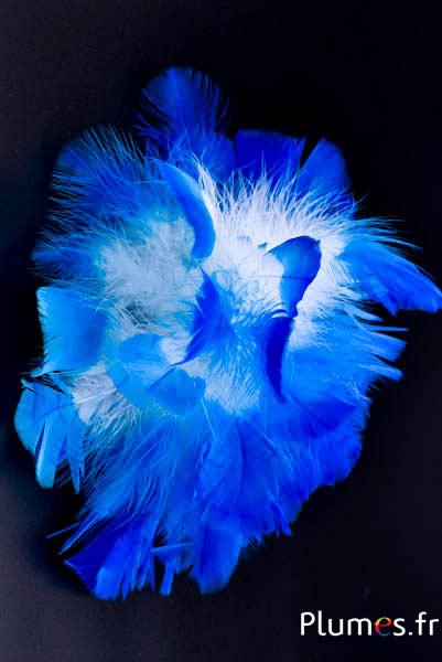 Pute Strähne - diam. 18 cm - weiss-türkis-blau